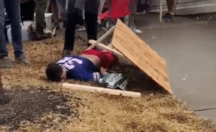 Video Bills Fan S Pregame Stunt Goes Horribly Wrong The Spun