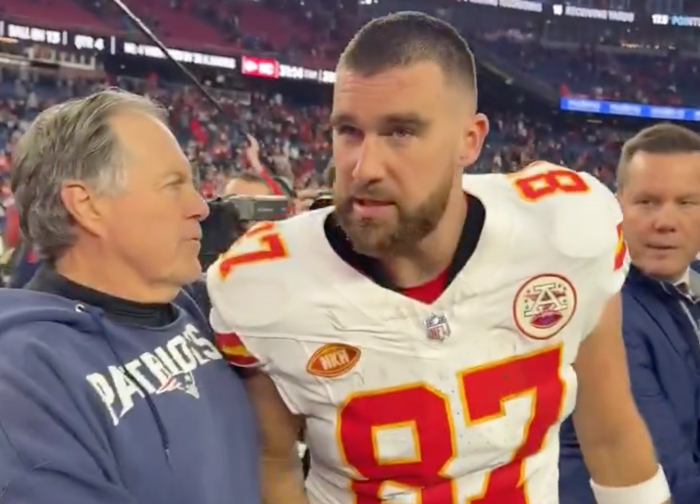 Video Postgame Handshake Between Bill Belichick Travis Kelce Goes