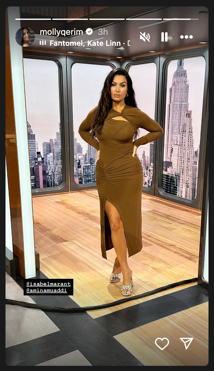 molly qerim blue dress Turns Heads In 'Stunning' After ESPN Move Size:S USA price:$50-$100 Custom Ruffled Halter Dress,