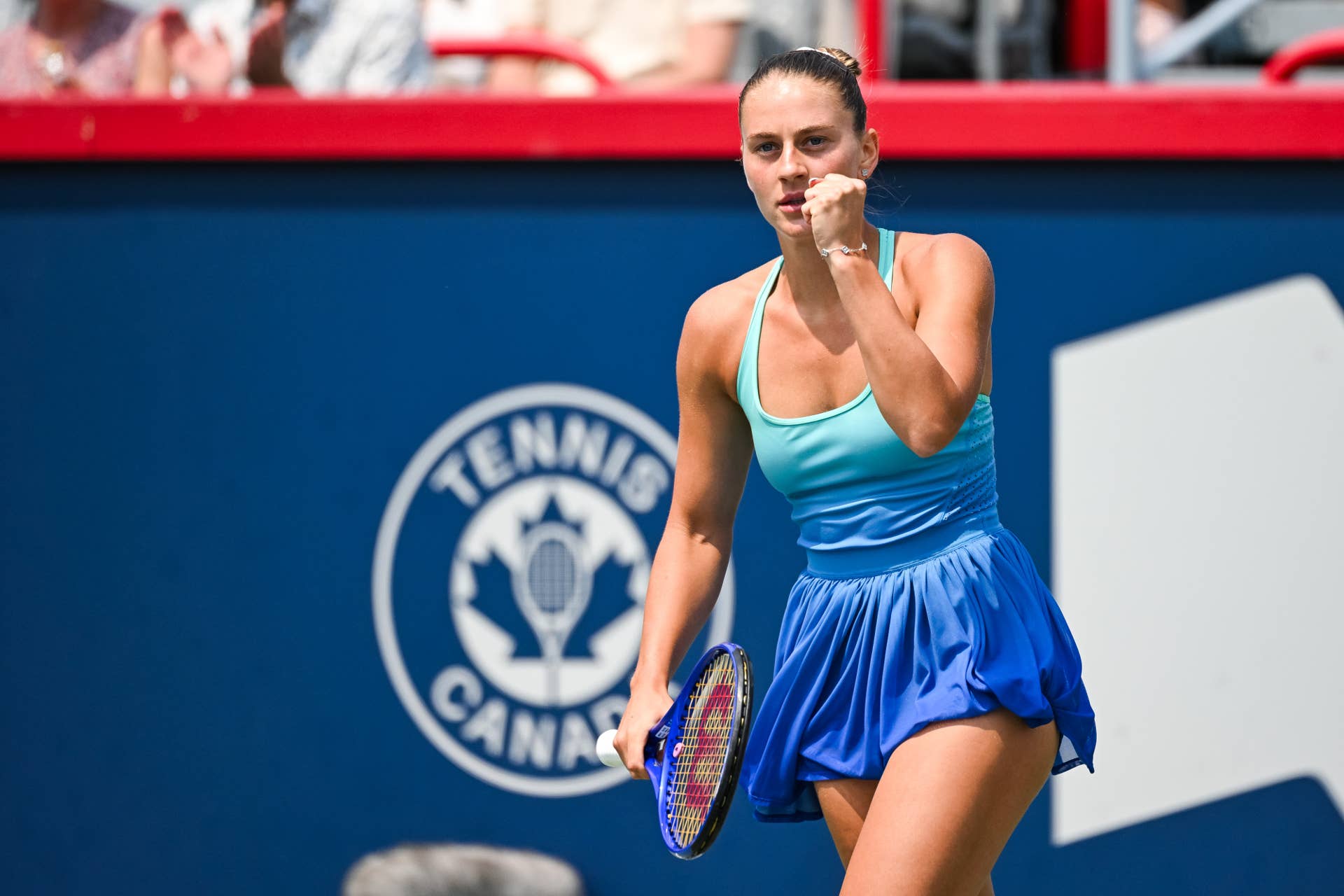 Tennis Star Marta Kostyuk Causes Fan Frenzy In Blue Swimsuit - The
