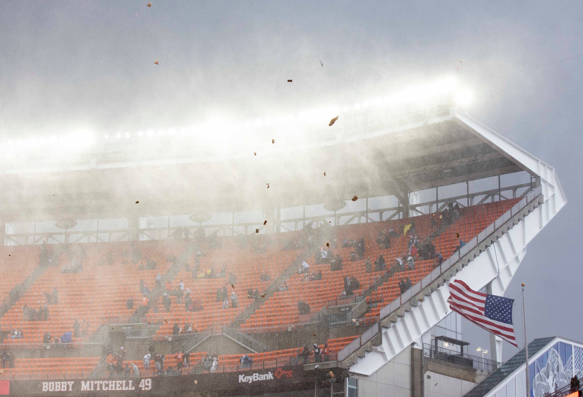 Rain during the Browns-Texans game.