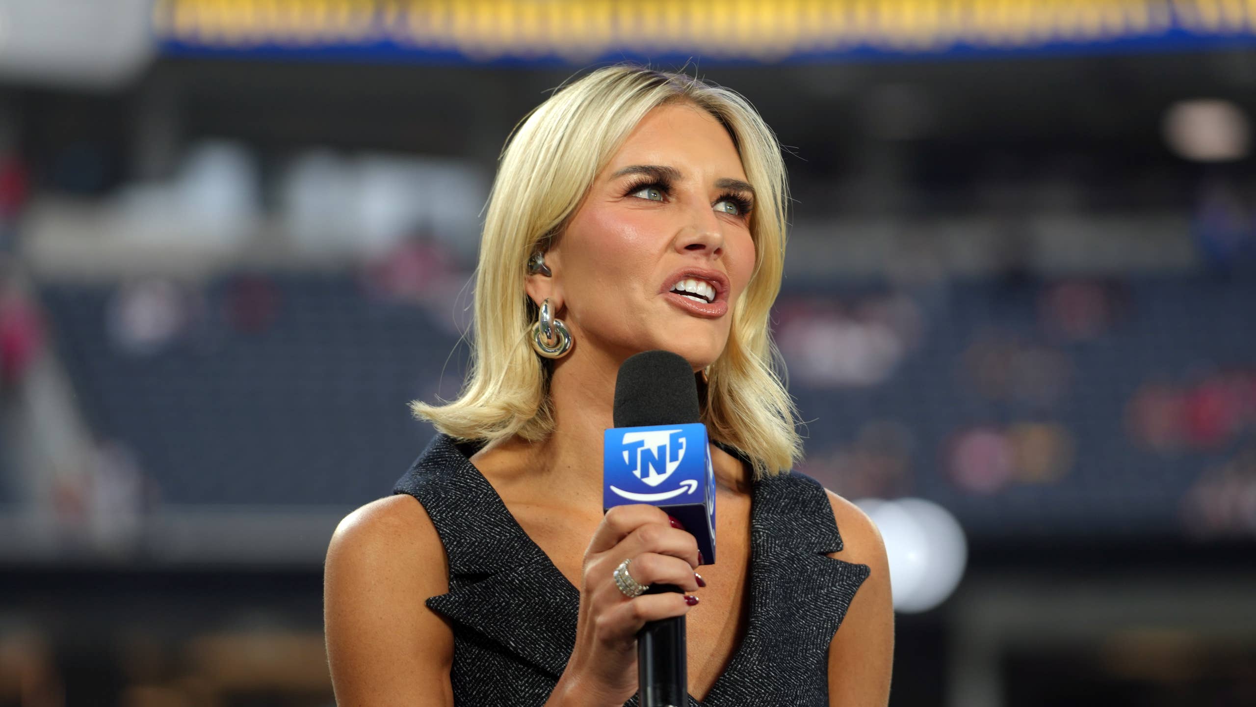 charissa thompson blue dress NFL Host Not Happy With Boyfriend Color:Granite Custom Size All-Black Outfits: 50 Black-On-Black Host charissa