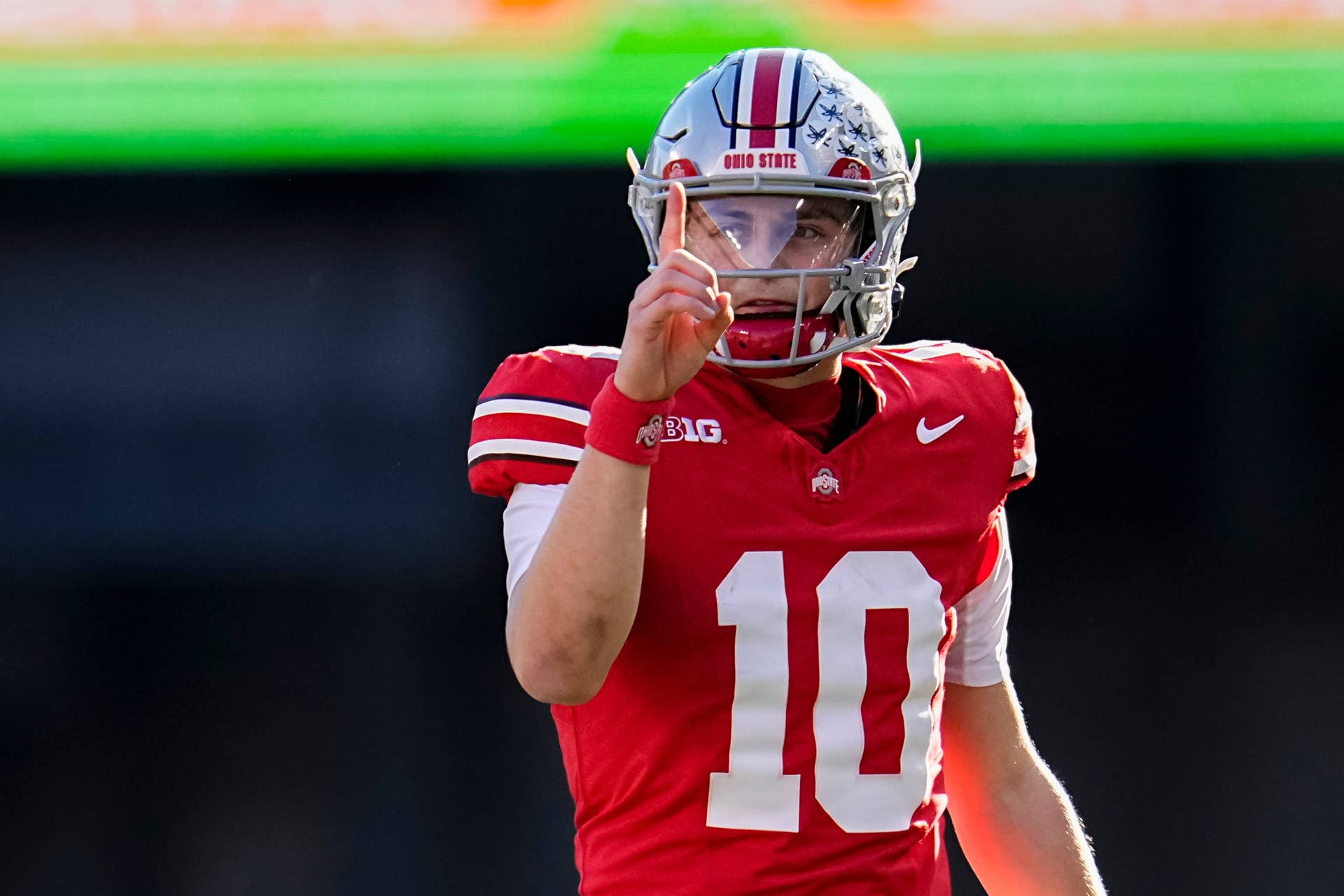 Julian Sayin wearing Ohio State No. 10 during the 2026 season