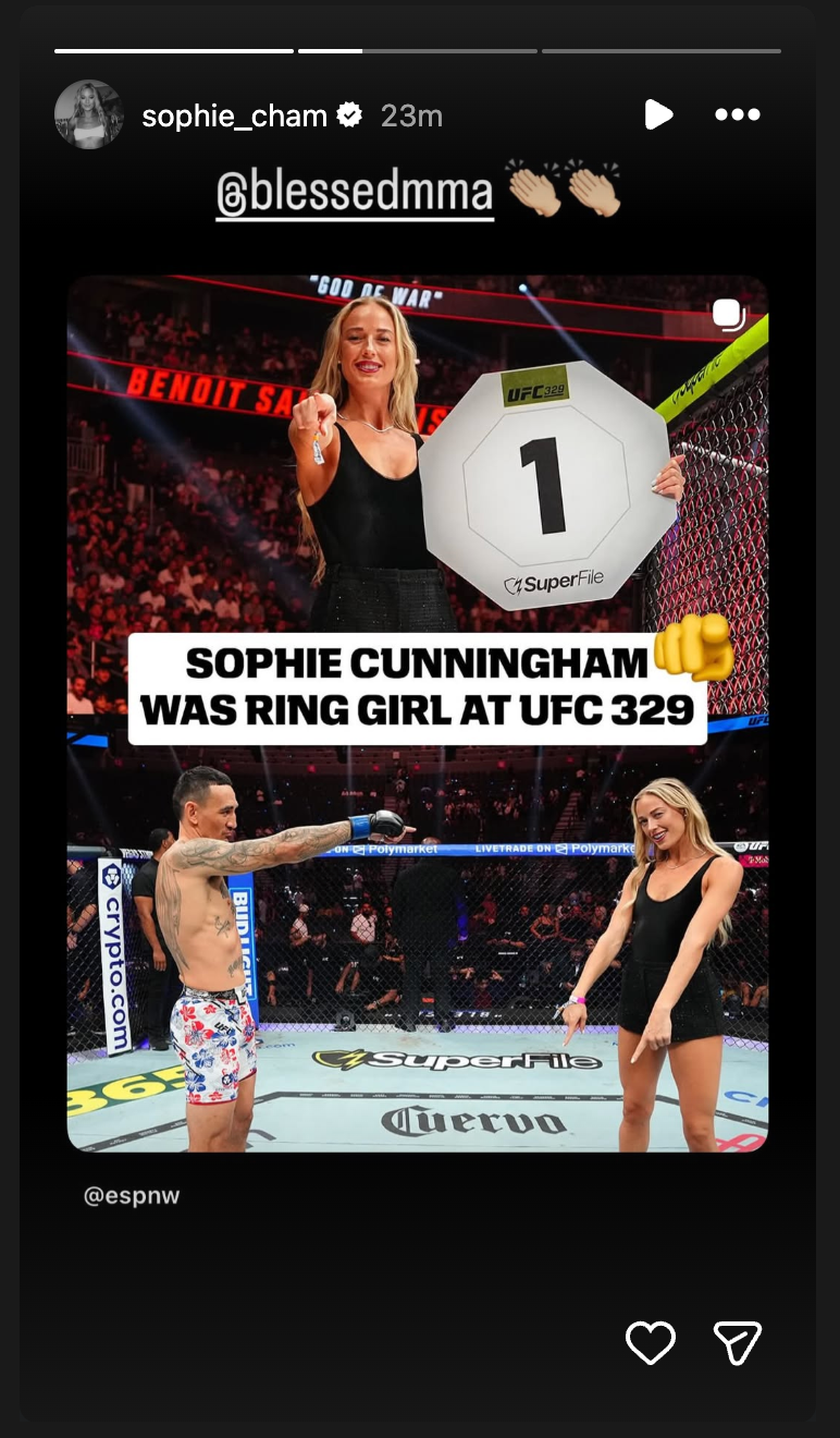 Sophie Cunningham Defends Her Appearance at UFC 329 Ring Girl