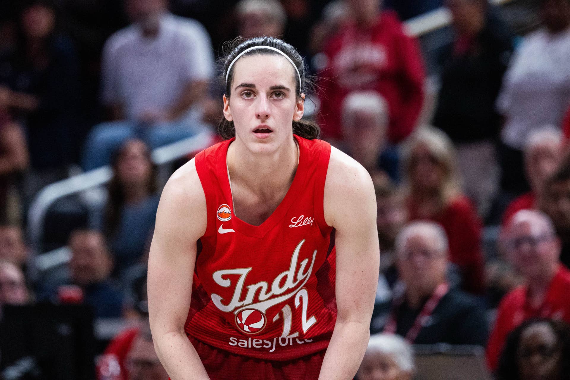 Caitlin Clark against the Las Vegas Aces.