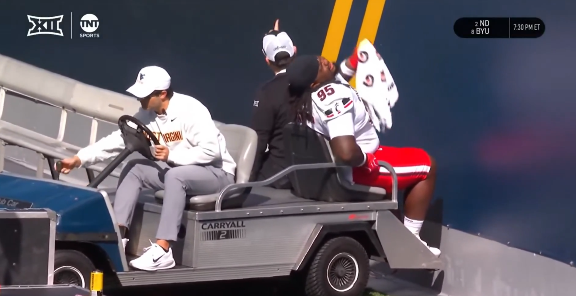 Injury Cart Accidentally Slams Cincinnati Football Player Into Wall ...