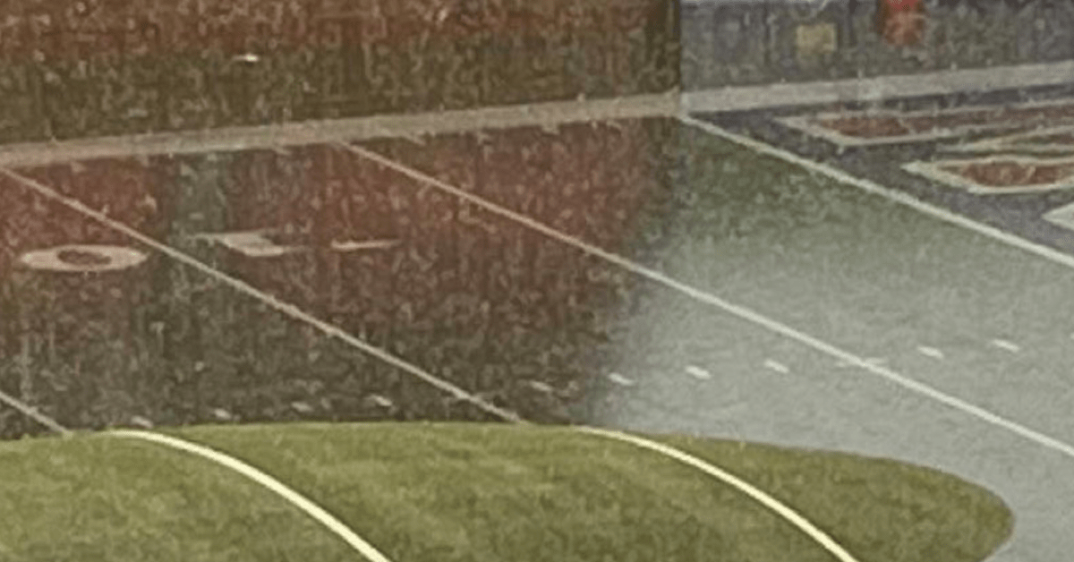 SMU's Football Field Flooded During Historic Rainfall (Photo