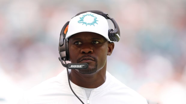 Brian Flores on the Miami Dolphins.