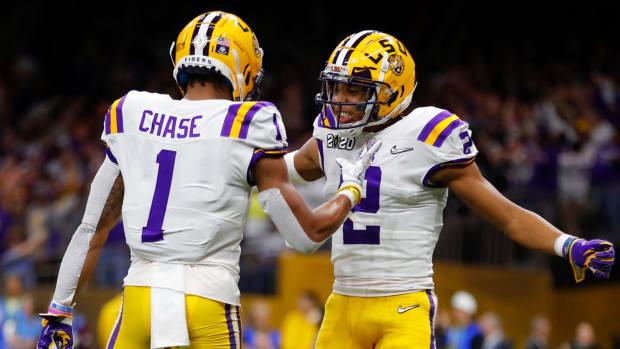 Superstar wide receivers Justin Jefferson and Ja'Marr Chase at LSU.