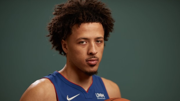 Detroit Pistons No. 1 pick Cade Cunningham at the NBA Rookie photo shoot,