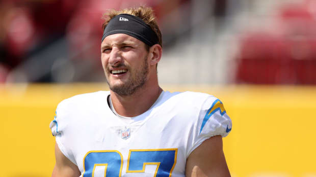 Joey Bosa on the field for the Chargers.