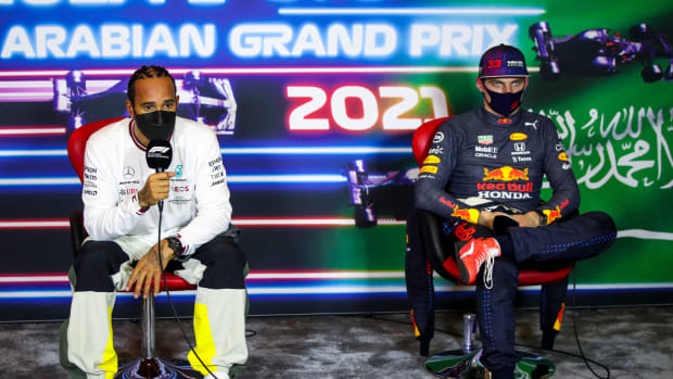 Max Verstappen and Lewis Hamilton at F1 Grand Prix Saudi Arabia