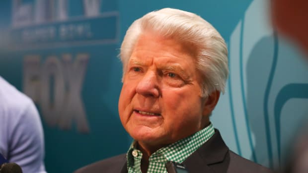 FOX NFL analyst Jimmy Johnson at the Super Bowl.