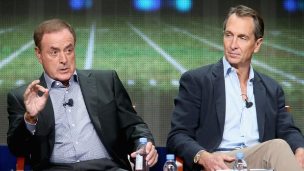Al Michaels and Cris Collinsworth of NBC's Sunday Night Football at 2015 Summer TCA Tour - Day 17