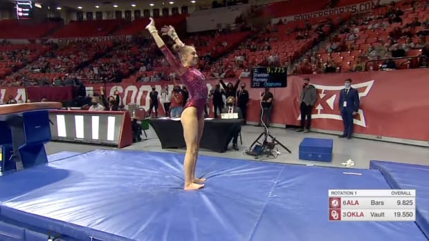 Oklahoma gymnast's insane vault