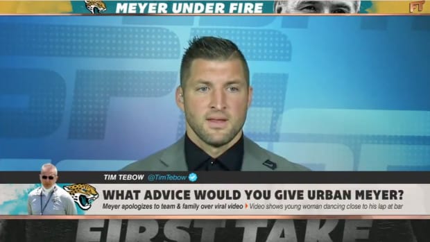 Tim Tebow discusses the Urban Meyer scandal on ESPN's "First Take."