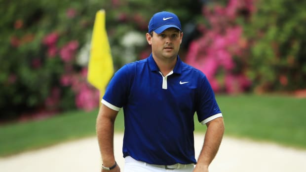 Patrick Reed walking on the green during The Masters.