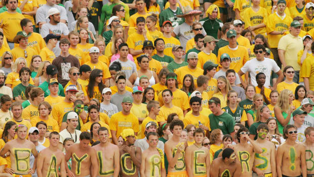 Baylor Bears fans watch the game against the TCU Horned Frogs on September 3, 2006 at Floyd Casey Stadium.
