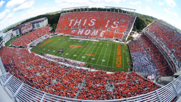 A general view of Virginia Tech's football field.