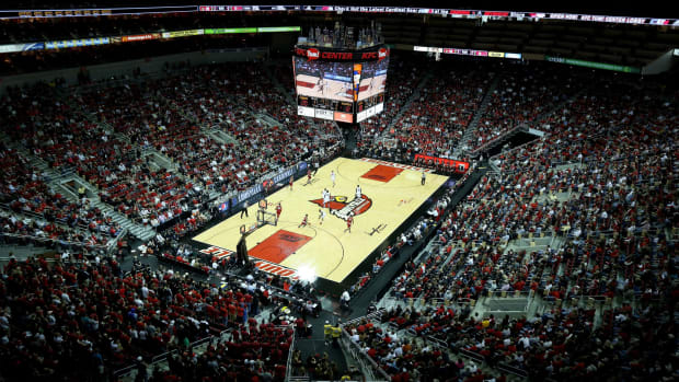 A general view of Louisville's basketball court.