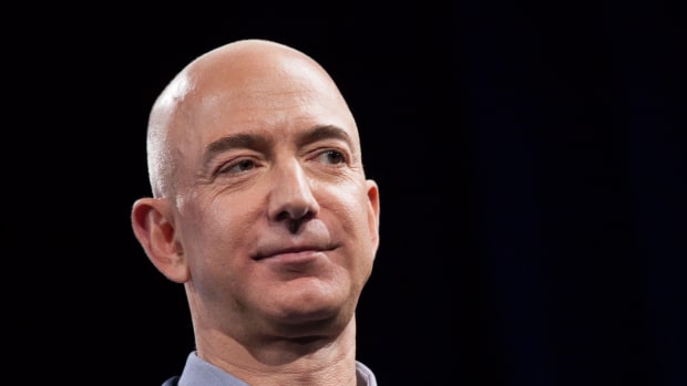 Amazon founder Jeff Bezos on stage.