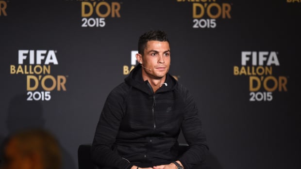 Cristiano Ronaldo poses for a photo.