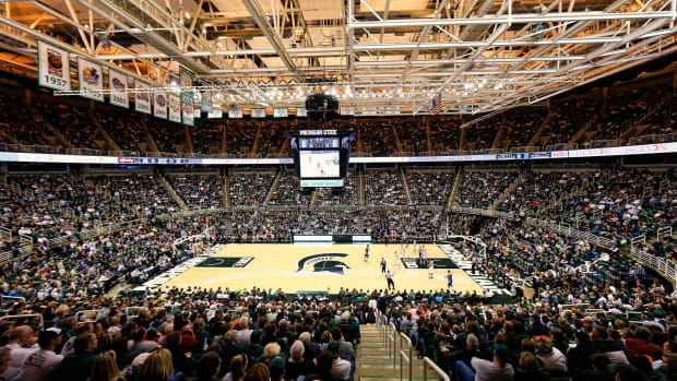 A general view of Michigan State's basketball court.
