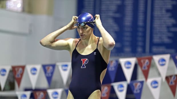 Lia Thomas in the pool for Penn