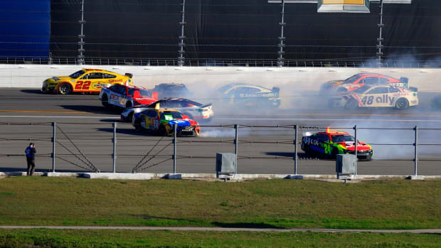 Crash at the Daytona 500 on Sunday afternoon.