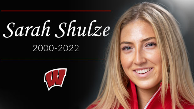 Sarah Shulze on the Wisconsin track team