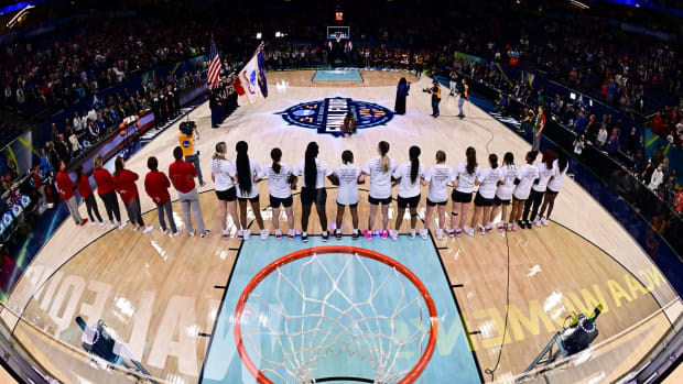 National anthem during the women's Final Four