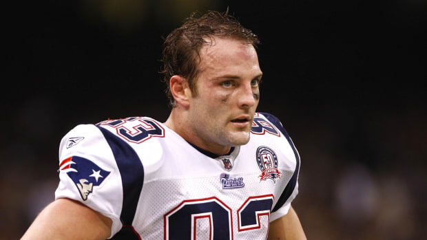 Wes Welker on the field in New England