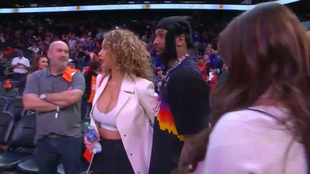 Odell Beckham Jr. and his girlfriend at the Phoenix Suns NBA playoff game on Wednesday.