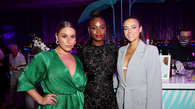 HOLLYWOOD, FLORIDA - JULY 23: (L-R) Meighan Wright, Tanaye White, and Ally Courtnall attend the Sports Illustrated Swimsuit celebration of the launch of the 2021 Issue at Seminole Hard Rock Hotel & Casino on July 23, 2021 in Hollywood, Florida. (Photo by Alexander Tamargo/Getty Images for Sports Illustrated Swimsuit)