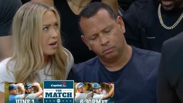 Alex Rodriguez and his new girlfriend, Kathryne Padgett, at Game 7 on Sunday night.