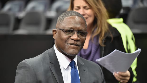 Legendary NBA star Dominique Wilkins at a game during the 2017 season.