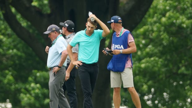 Aaron Wise hit in the head at the PGA Championship.