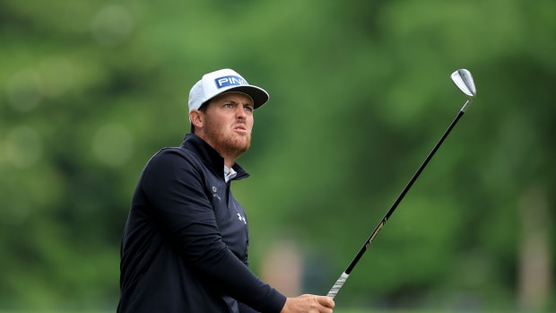 Mito Pereira plays in the third round of the PGA Championship on Saturday afternoon.