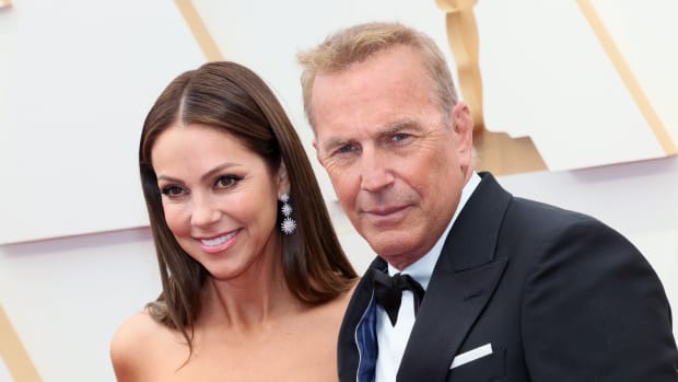 Kevin Costner and his date at the Academy Awards earlier this year.