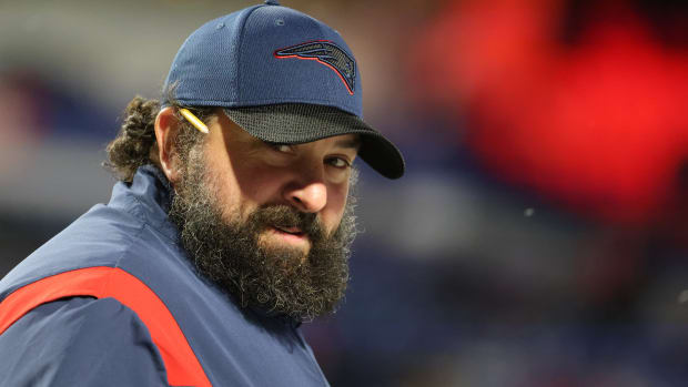 ORCHARD PARK, NY - DECEMBER 06: Senior Football Advisor Matt Patricia of the New England Patriots walks on the field before a game against the Buffalo Bills at Highmark Stadium on December 6, 2021 in Orchard Park, New York. (Photo by Timothy T Ludwig/Getty Images)