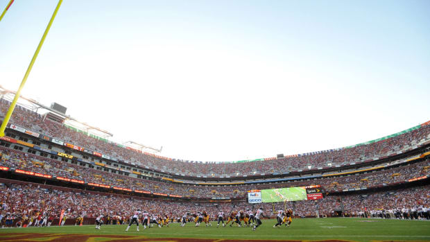 A field level view of the Washington Football Team stadium.