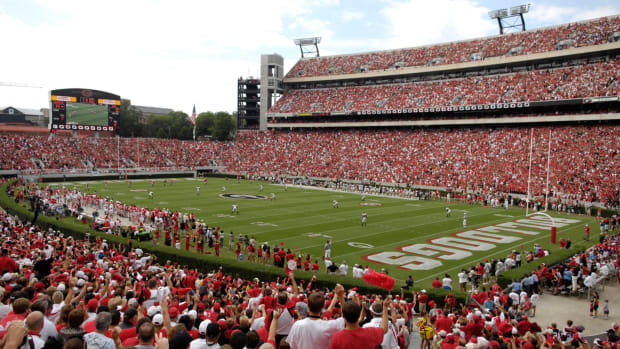A general view of the Georgia Bulldog's football field.