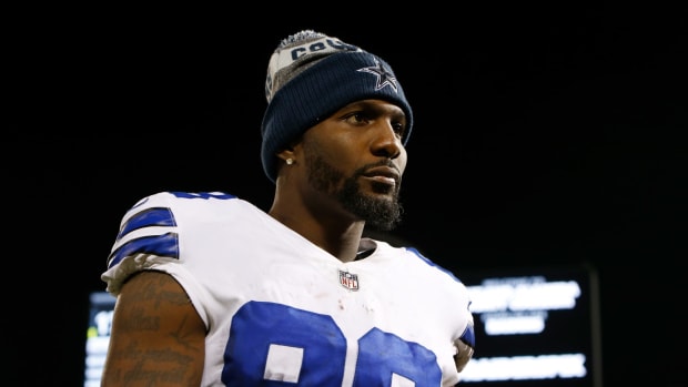 Dez Bryant walks off the field for the Dallas Cowboys.