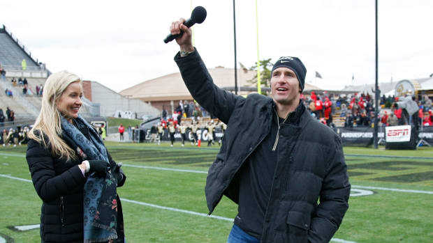 drew brees and his wife brittany brees at purdue