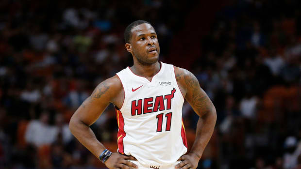 Dion Waiters of the Miami Heat looks on during the second half.