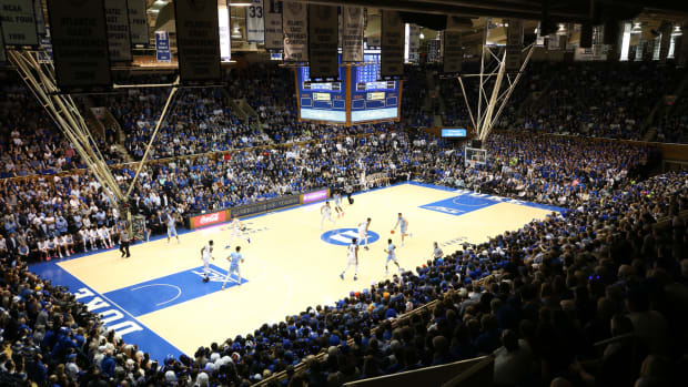 A general view of the Duke Blue Devils basketball arena.