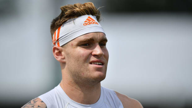 Tate Martell playing for Miami football.
