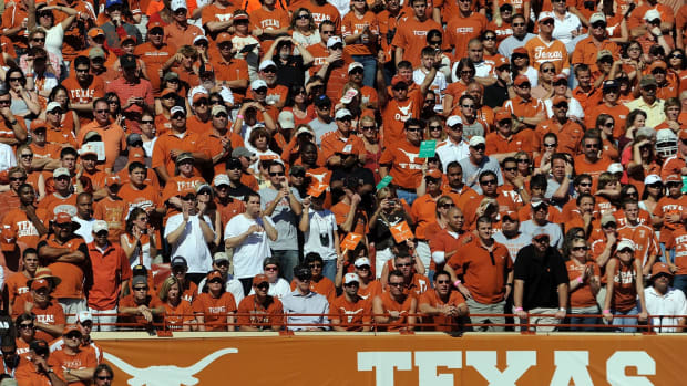 General view of the fans at Memorial Stadium in Texas.