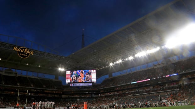 A look at the sky during a Miami-Syracuse game.
