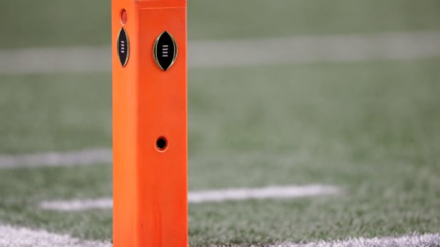 A pylon at the CFP National Championship game.
